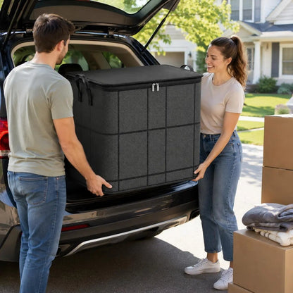 📦 Spacious Zippered Storage Bin – Large Capacity Bag for Quilts. Blankets & Sweaters. Perfect for Moving Day & Closet Organization