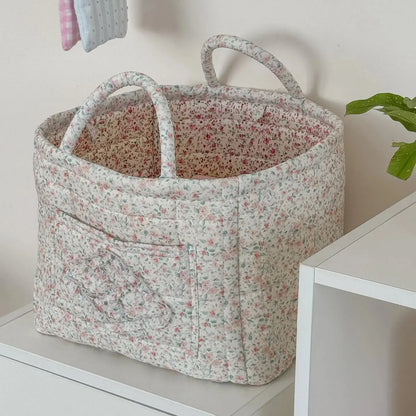 Large Capacity Floral Car Interior Storage Basket