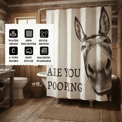 Are You Pooping? Donkey Shower Curtain