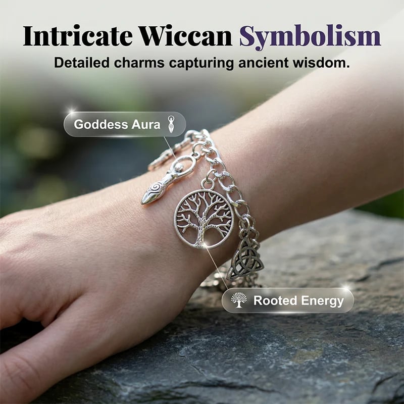 Vintage pagan charm bracelet detail