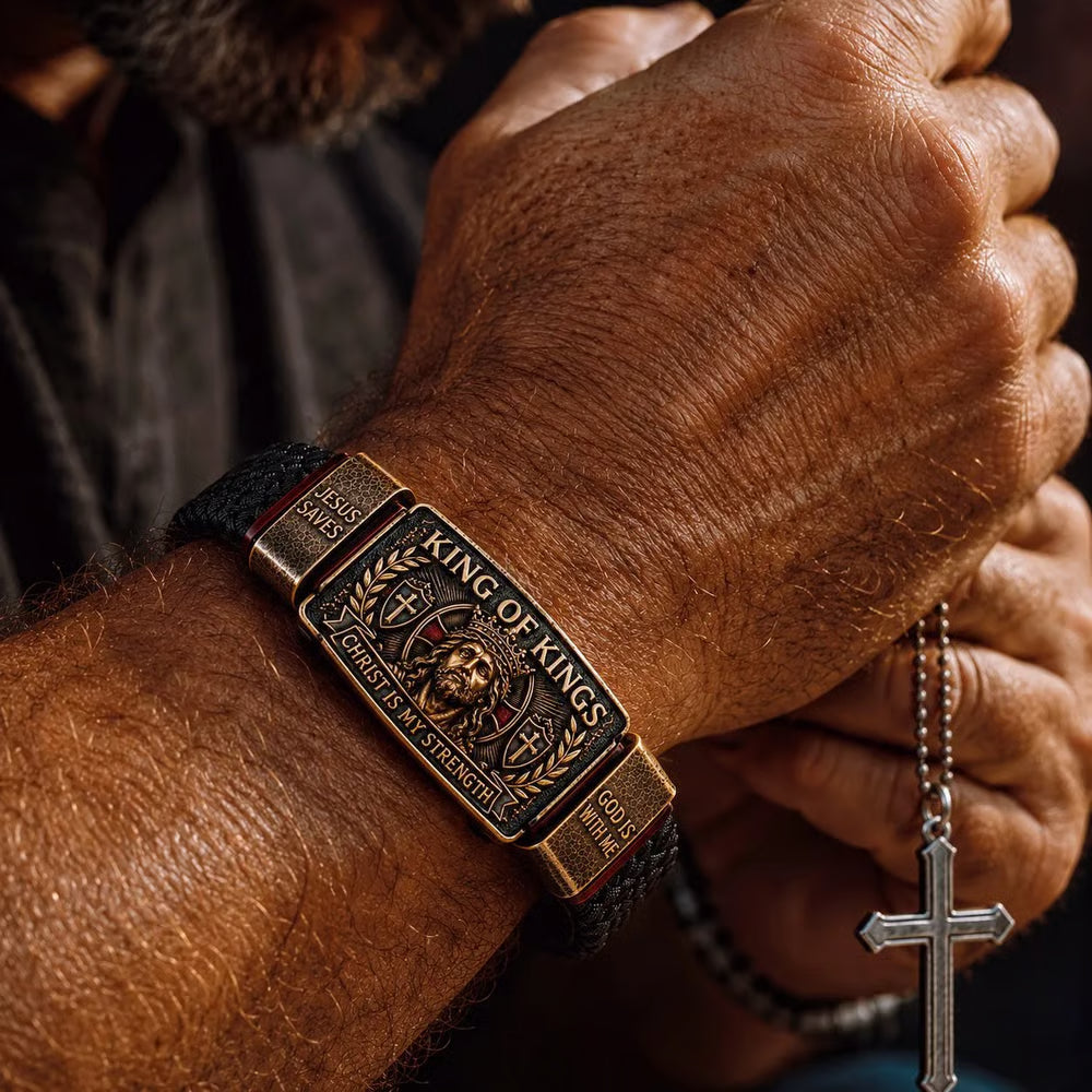 👑 The Ultimate Father's Day Tribute: King of Kings Faith Bracelet — Wear Your Belief with Pride (49% OFF Today🔥)