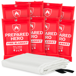 8x Prepared Hero Fire Blanket