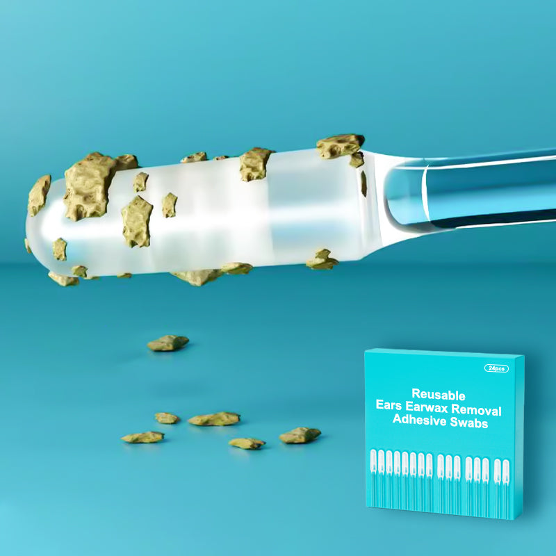 Adhesive swab lifting visible residue beside a storage box