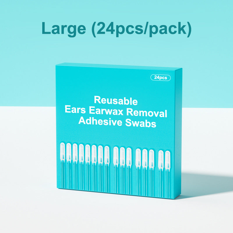 Adhesive-tip swab used to collect glitter and dust from a silicone mold