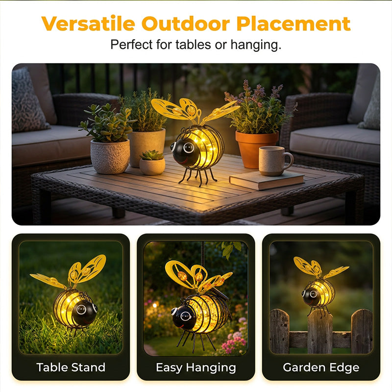 Solar bee light gift for garden and nature lovers