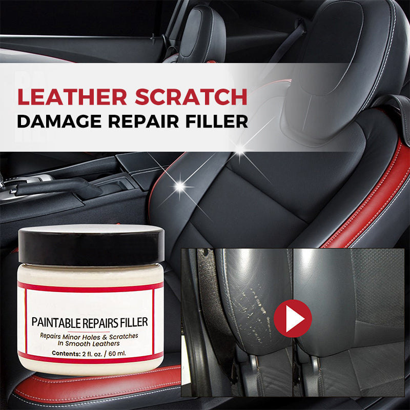 Leather scratch and damage repair filler used on a car seat