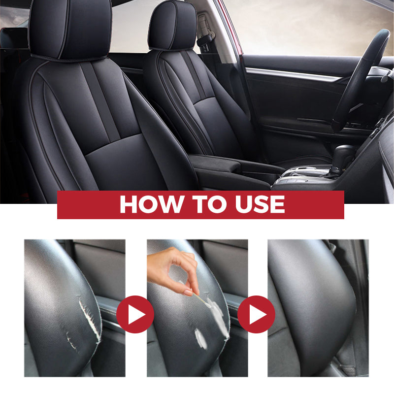 Step-by-step leather car seat filler application