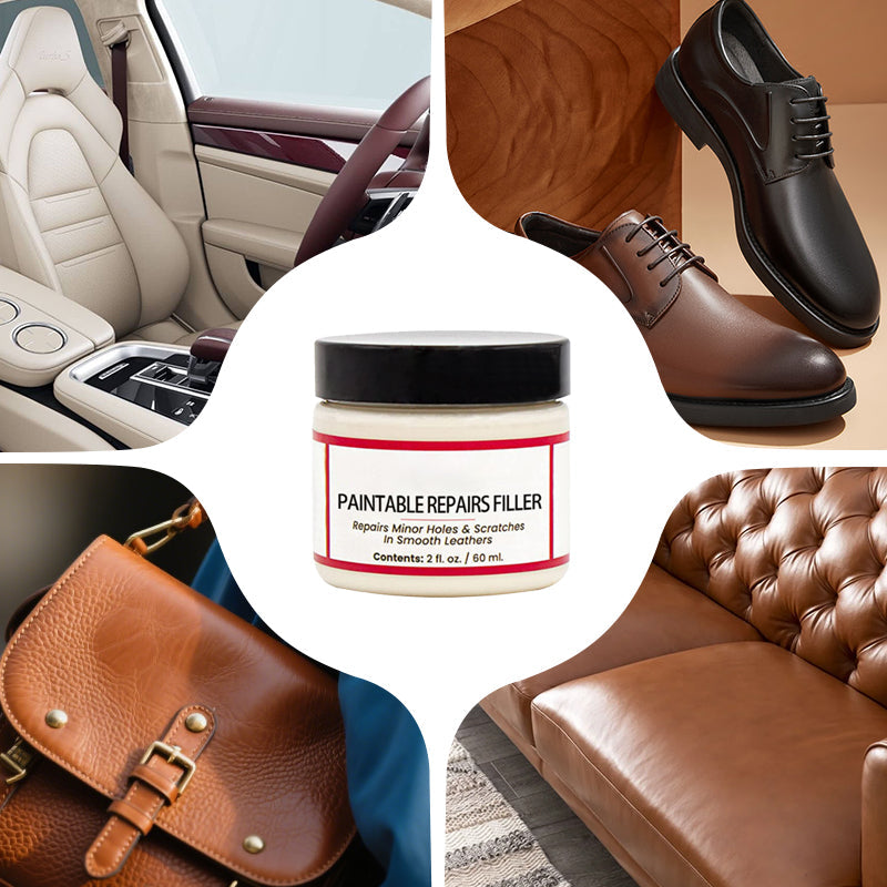 Leather repair filler for car seats shoes bags and sofas