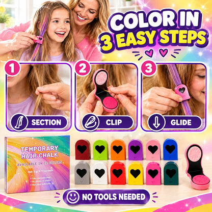 🔥Last Day 50% OFF🌈12-Color Temporary Hair Chalk Applicator Set